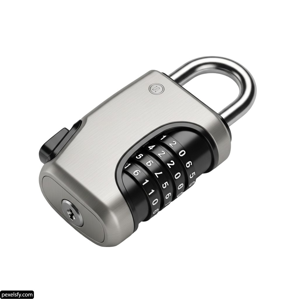 Combination lock on a white background png transparent background