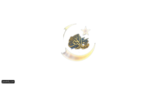 Crescent with a star on top of it png transparent background