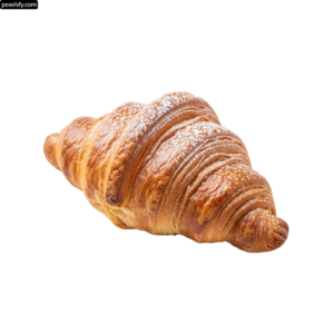 Croissant with powdered sugar on a white background png transparent background