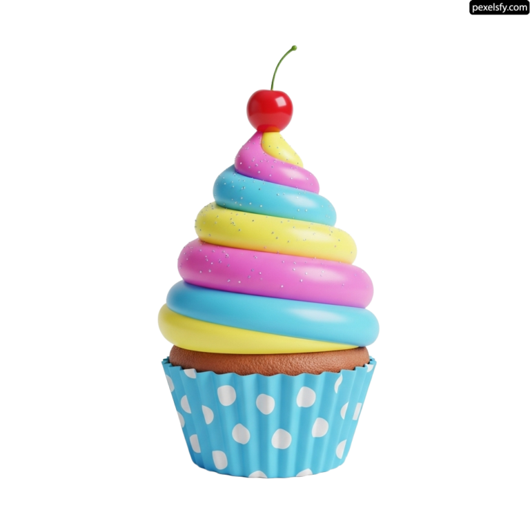 Cupcake with a cherry on top png transparent background