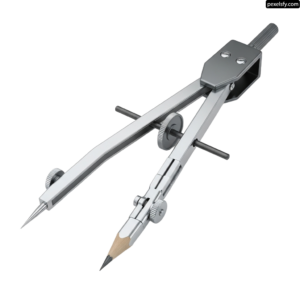 Drawing compass with a pencil sticking out of it png transparent background