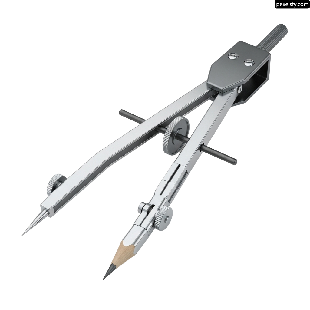 Drawing compass with a pencil sticking out of it png transparent background