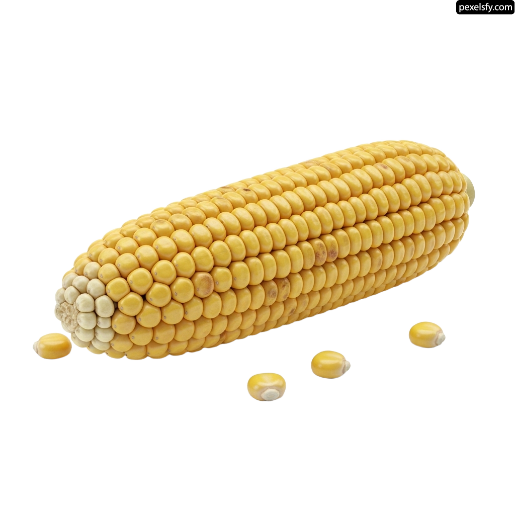 Ear of corn on a white background png transparent background