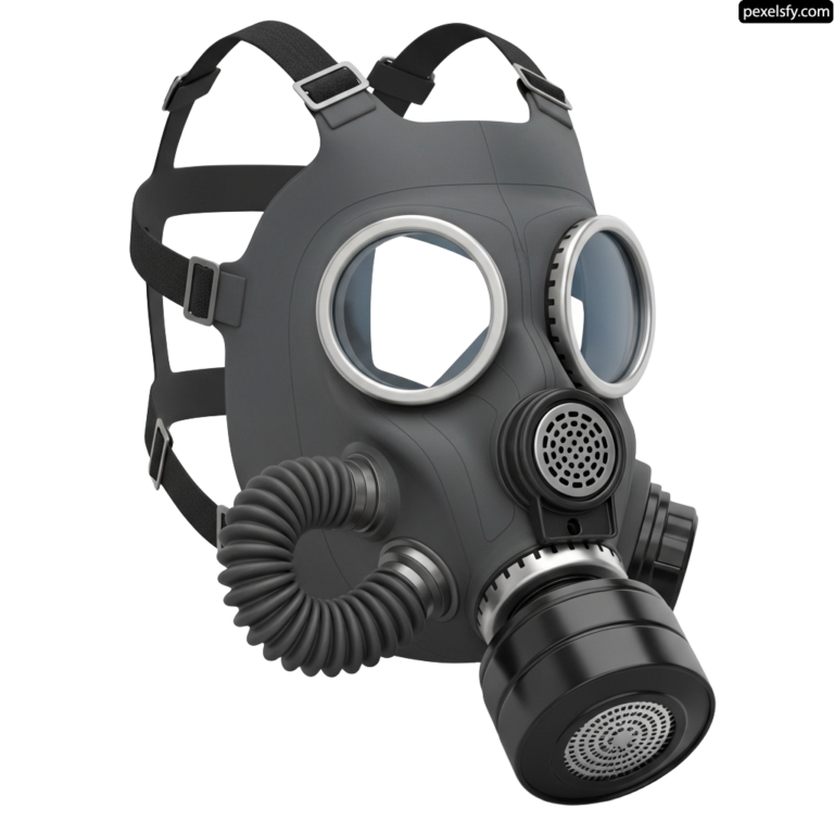 Gas mask on a white background png transparent background