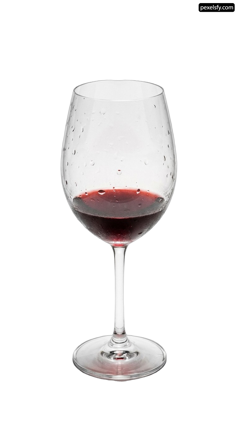 Glass of red wine on a white background png transparent background