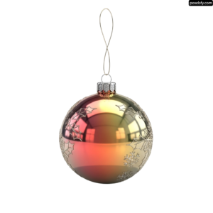 Gold and red christmas ornament on a white background png transparent background