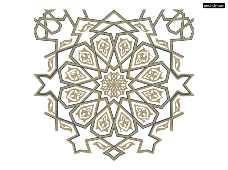Gold and white geometric pattern on a white background png transparent background