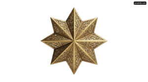 Gold moravian star on a white background png transparent background