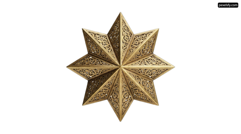 Gold moravian star on a white background png transparent background