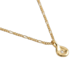 Gold necklace with a diamond pendant on a chain png transparent background