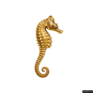 Gold seahorse on a white background png transparent background