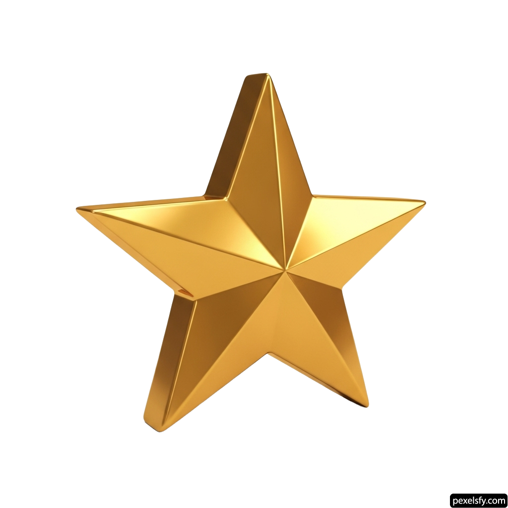 Gold star on a white background png transparent background