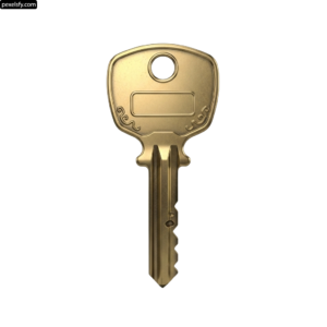 Golden key on a white background png transparent background