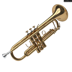 Golden trumpet on a white background png transparent background