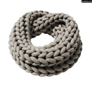 Gray knitted scarf on a white background png transparent background
