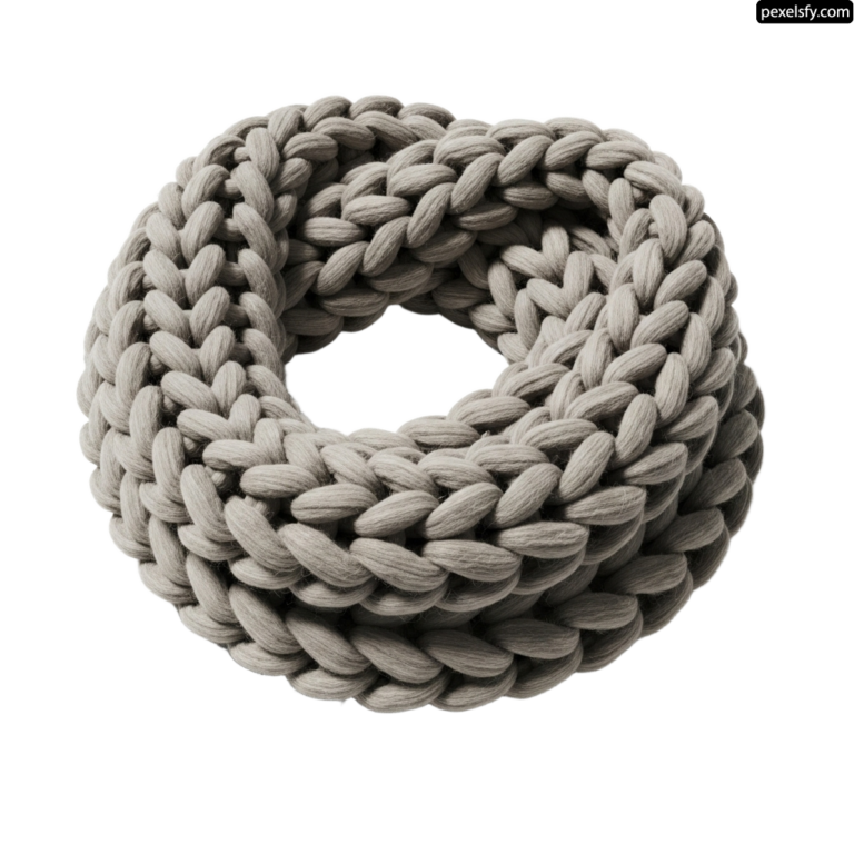 Gray knitted scarf on a white background png transparent background