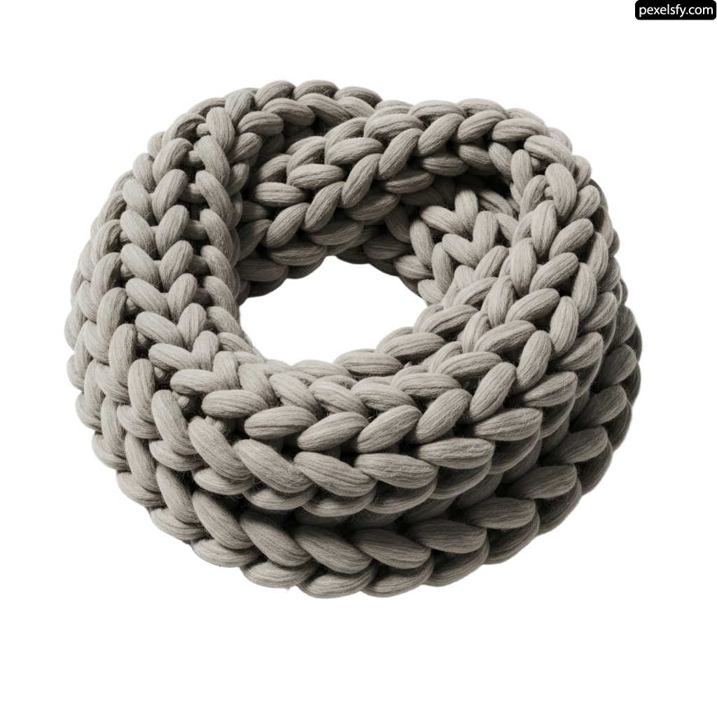 Gray knitted scarf on a white background png transparent background