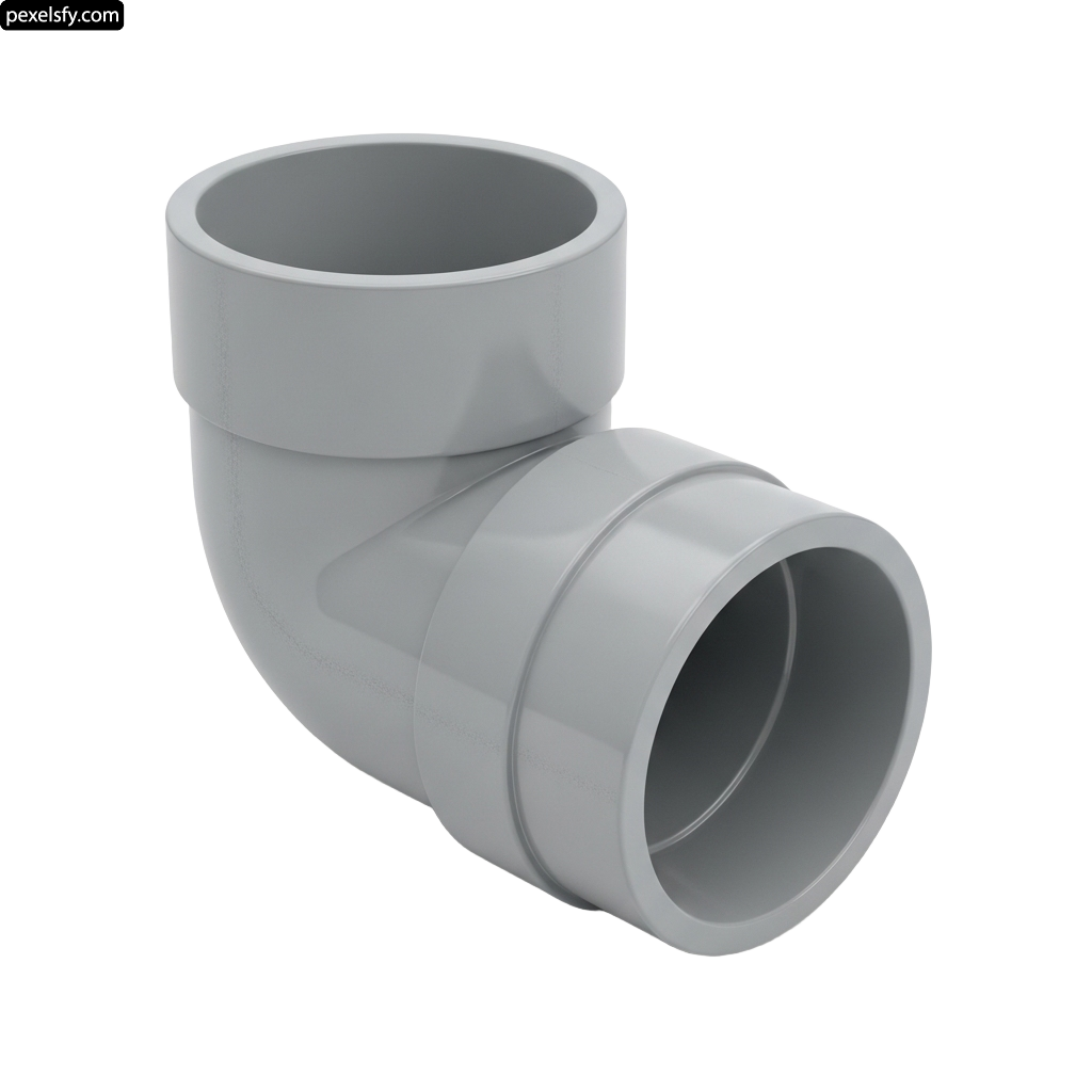 Gray pvc elbow on a white background png transparent background