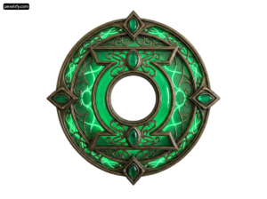 Green circle with a celtic design on it png transparent background