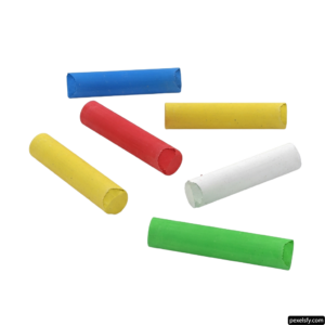 Group of different colored chalks on a white background png transparent background