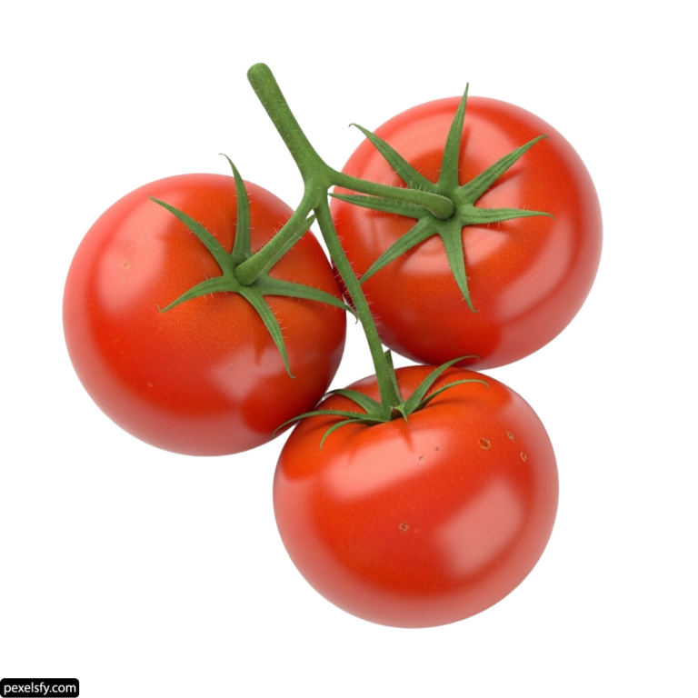 Group of three ripe tomatoes on a white background png transparent background