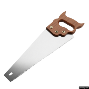 Hand saw with a wooden handle on a white background png transparent background