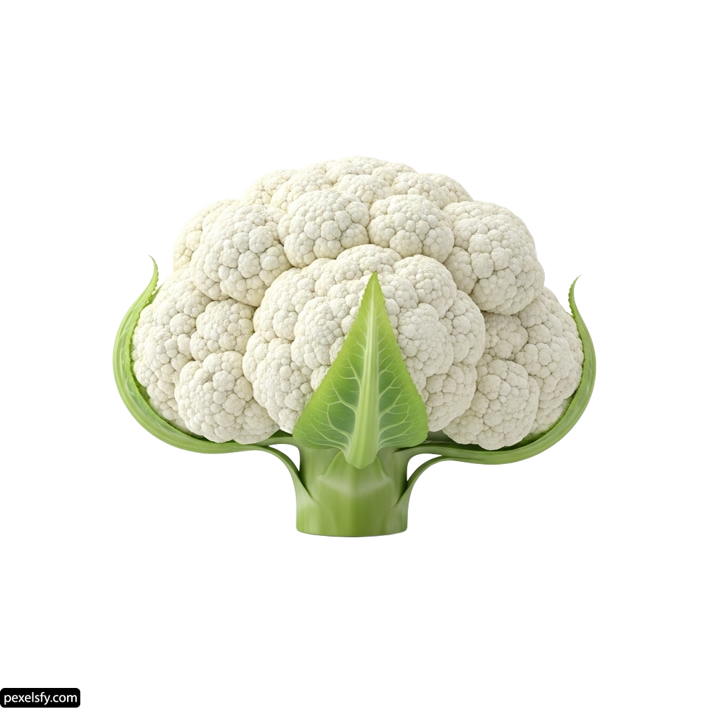 Head of cauliflower on a white background png transparent background