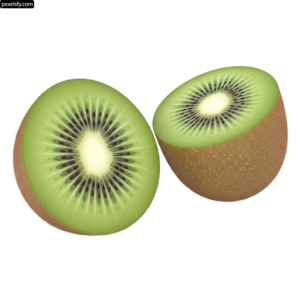 Kiwi cut in half on a white background png transparent background