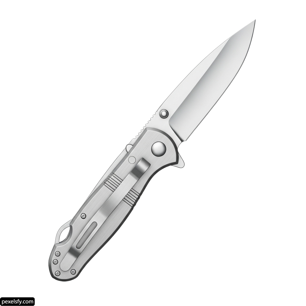 Knife with a metal handle on a white background png transparent background