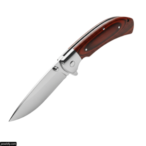 Knife with a wooden handle on a white background png transparent background