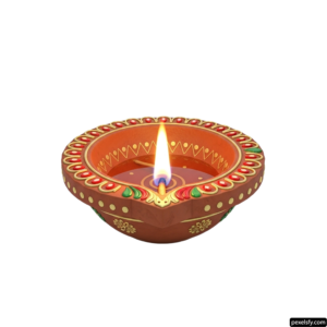 Lit diya on a white background png transparent background