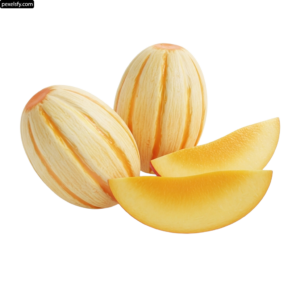 Melon cut in half and sliced in half on a white background png transparent background