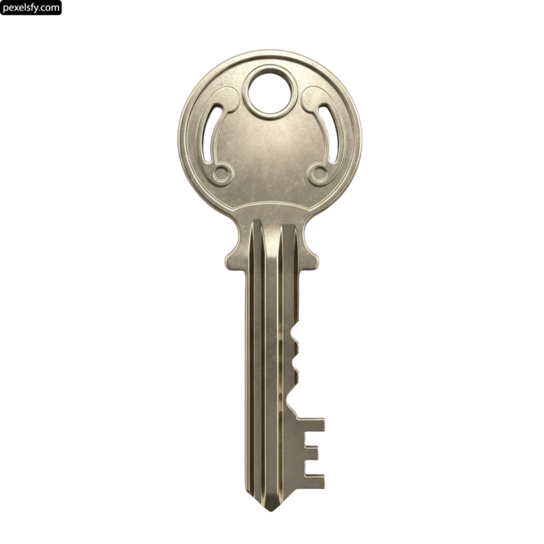 Metal key on a white background png transparent background