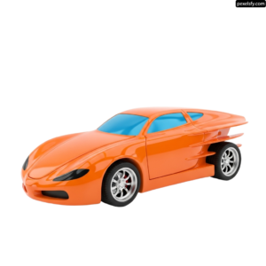 Orange toy car on a white background png transparent background