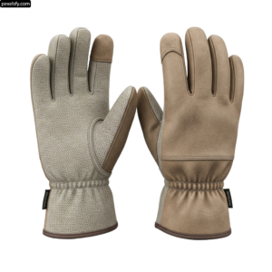Pair of beige gloves on a white background png transparent background
