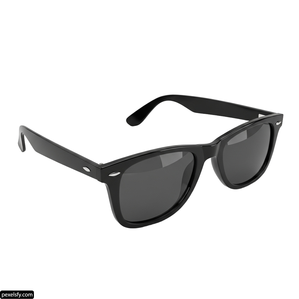 Pair of black sunglasses on a white background png transparent background