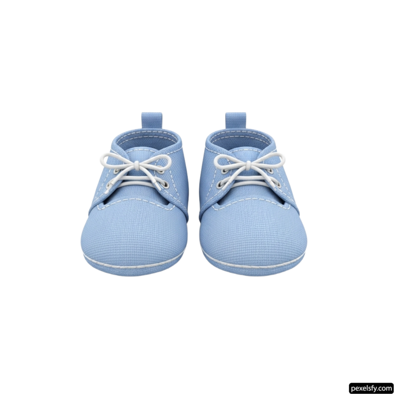Pair of blue baby shoes with white laces on them png transparent background