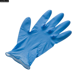 Pair of blue nitrile gloves on a white background png transparent background