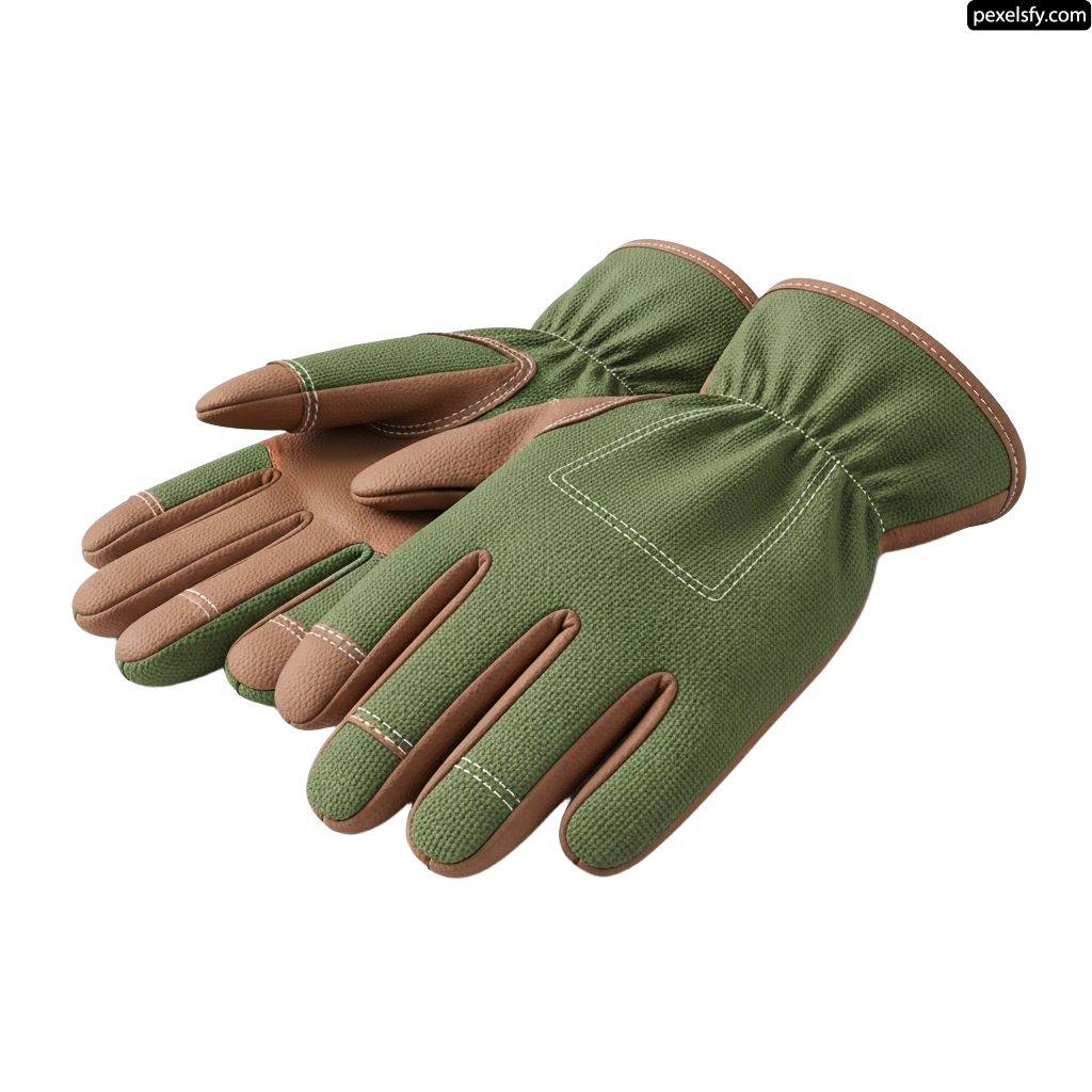Pair of gardening gloves on a white background png transparent background
