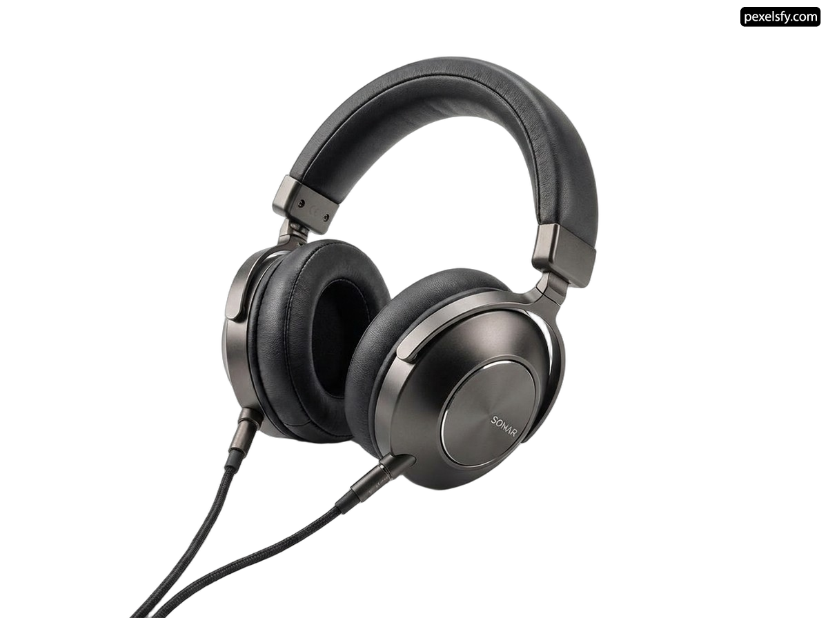 Pair of headphones on a white background png transparent background