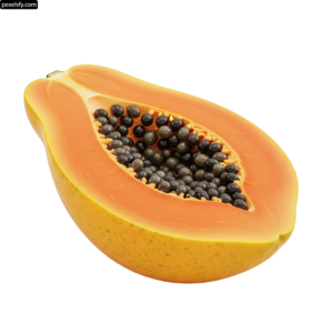 Papaya cut in half on a white background png transparent background