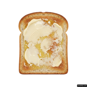Piece of bread with butter and honey on it png transparent background