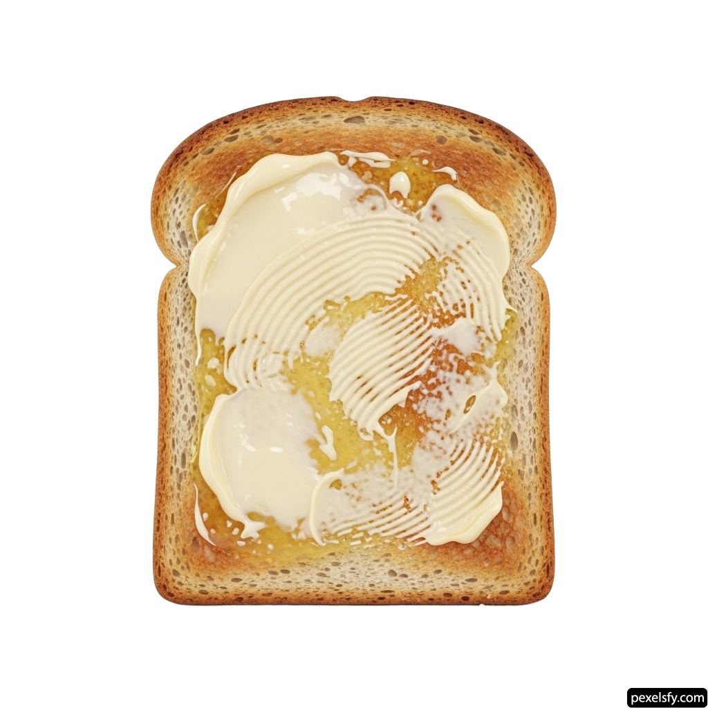 Piece of bread with butter and honey on it png transparent background