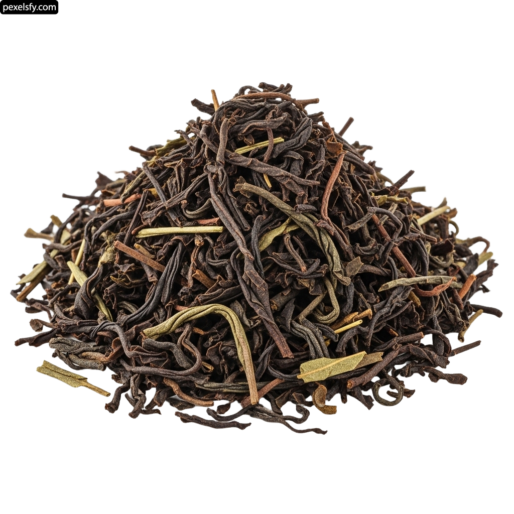 Pile of black tea on a white background png transparent background