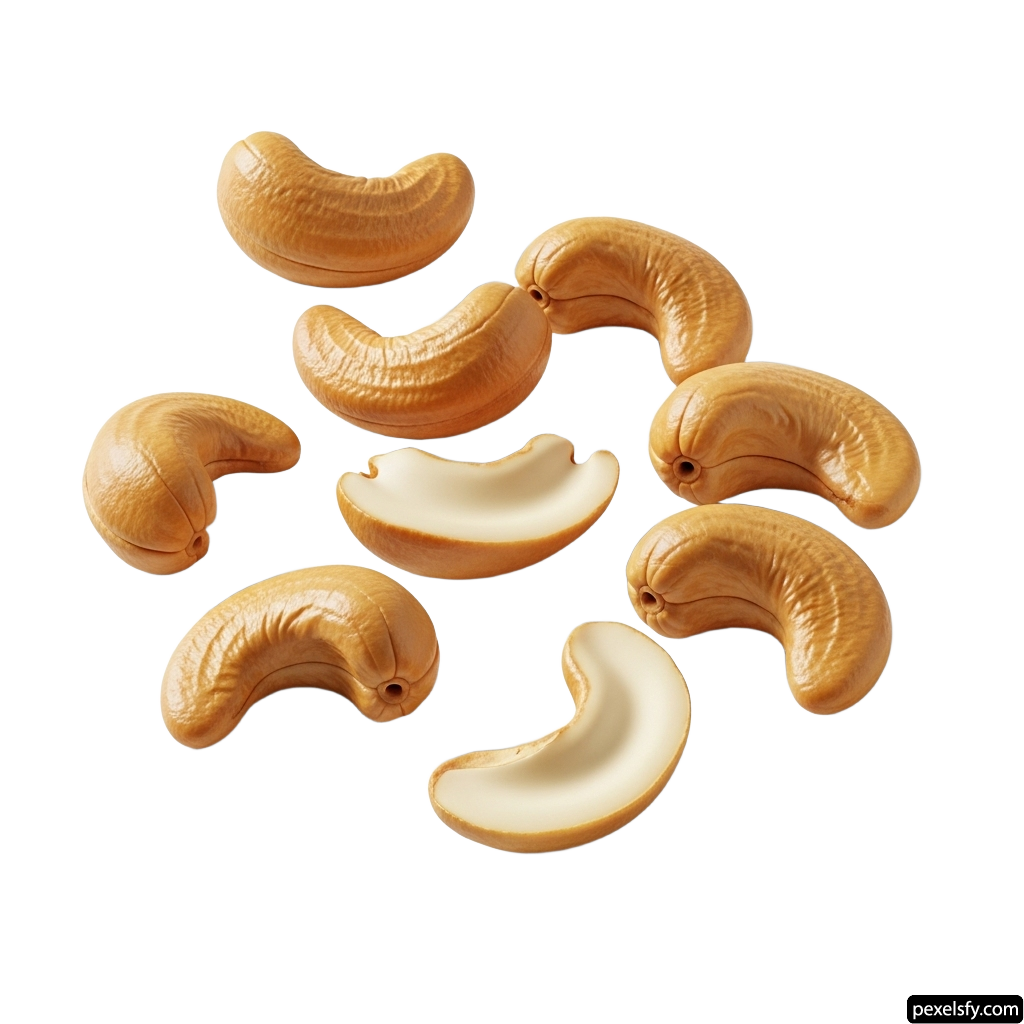 Pile of cashew nuts on a white background png transparent background