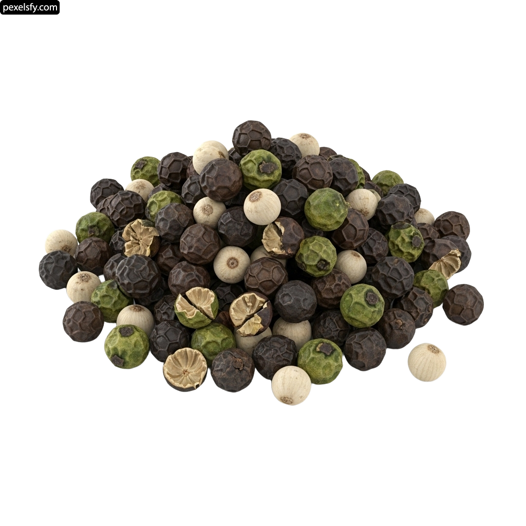 Pile of peppercorns on a white background png transparent background