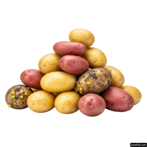 Pile of potatoes sitting on top of each other png transparent background