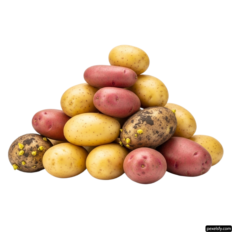 Pile of potatoes sitting on top of each other png transparent background