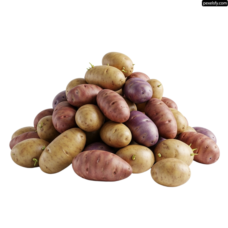 Pile of potatoes sitting on top of each other png transparent background