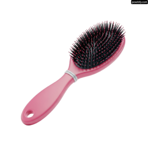 Pink hair brush on a white background png transparent background